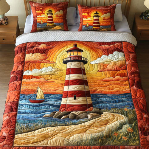 Guiding Waves 3-Piece Quilted Bedding Set NCU0NT2137