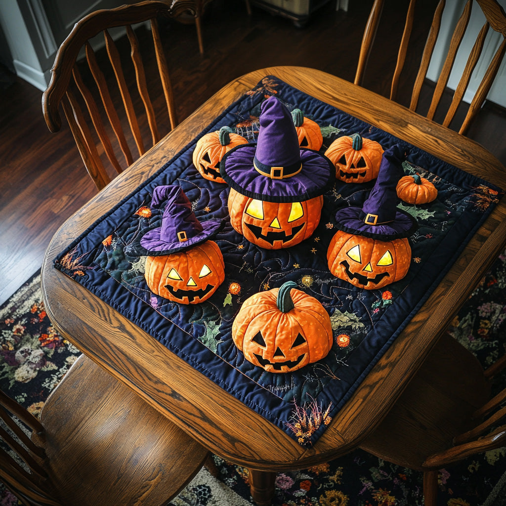 Haunted Halloween Castle Quilted Table Topper NCU0HNH252