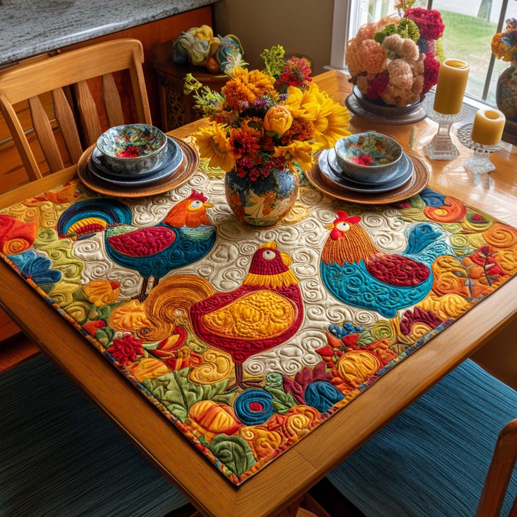 Golden Cow Days Quilted Table Topper NCU0NNT1195