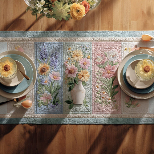 Heritage Bloom Quilted Table Runner NCU0PTT669