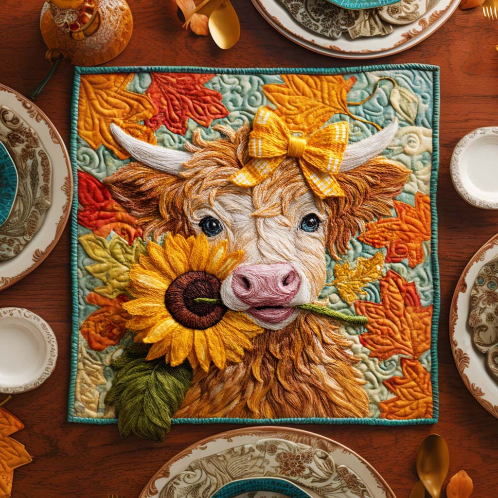 Farmhouse Highland Quilted Table Topper NCU0NNT1193