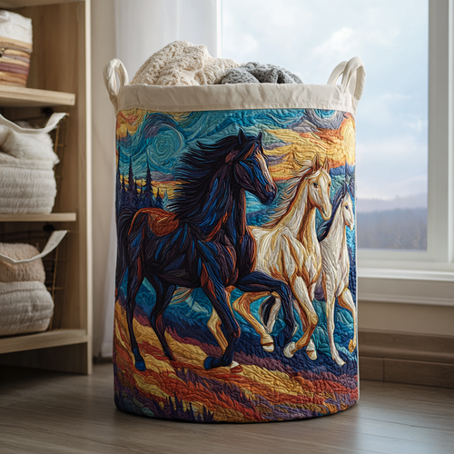 Horse Grace Quilted Laundry Basket NCU0DDK1245