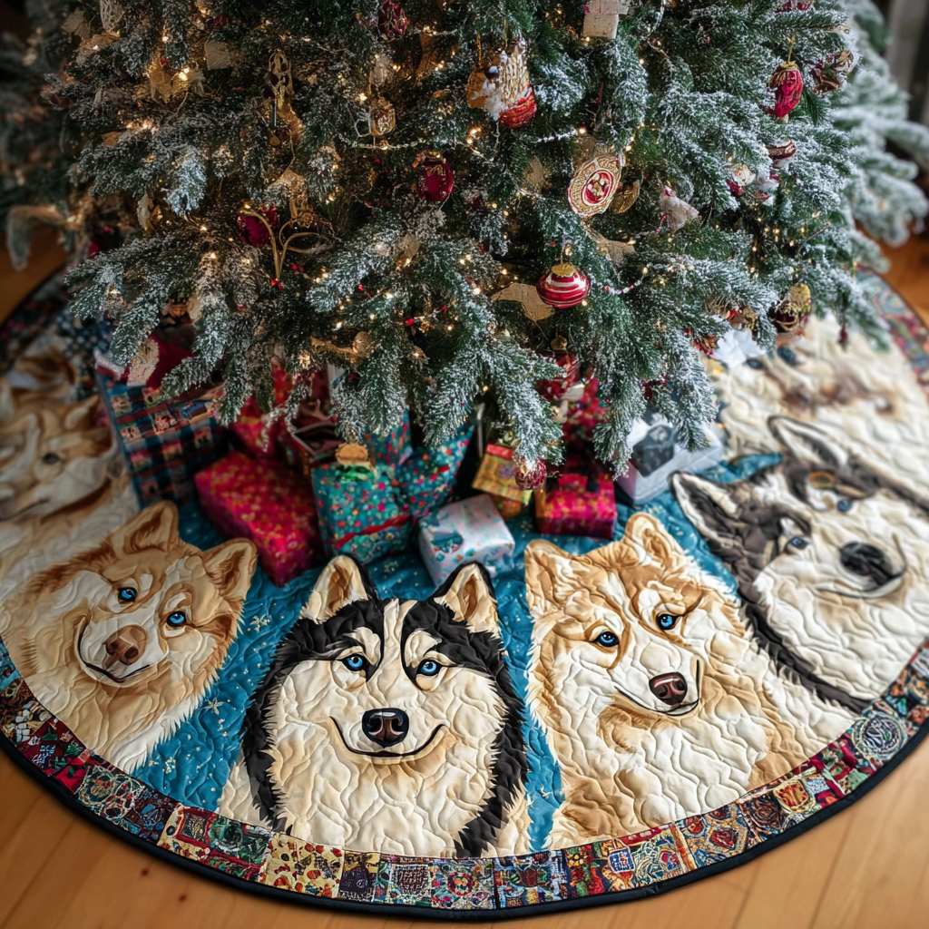 Husky Glow Christmas Quilted Tree Skirt NCU0DDK1456