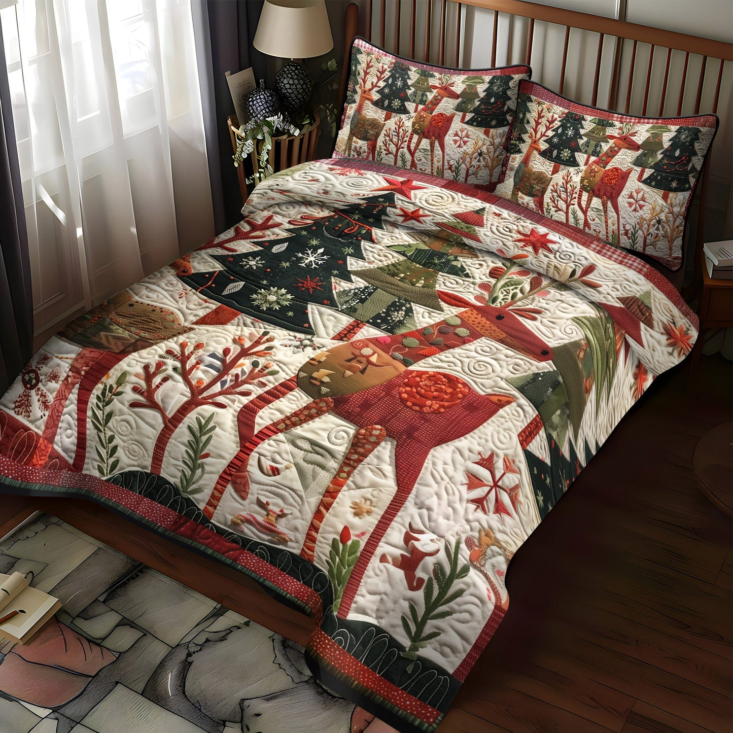 Jingle Bell Joy Quilted Bedding Set NCU0DV1628