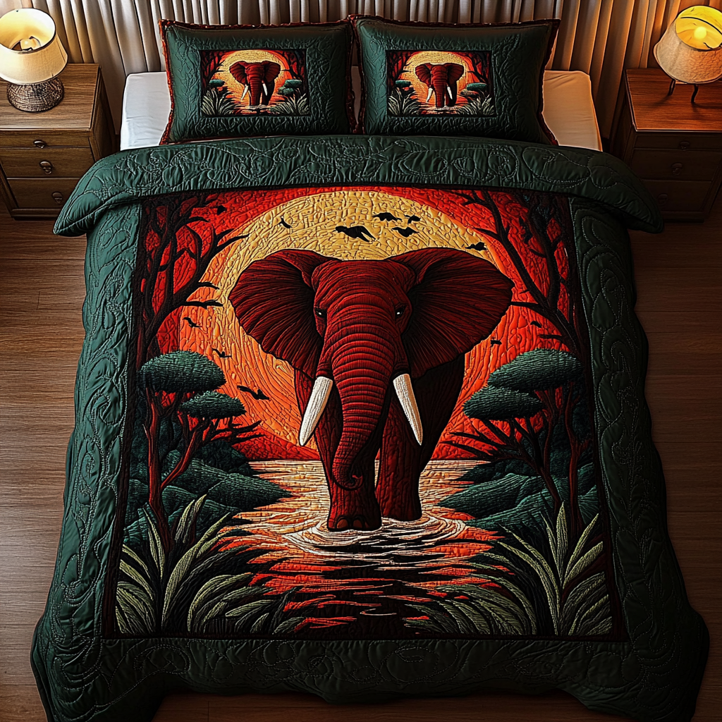 Jungle Blossom Chameleon CW1507021CL Quilted Round Mat main image 1