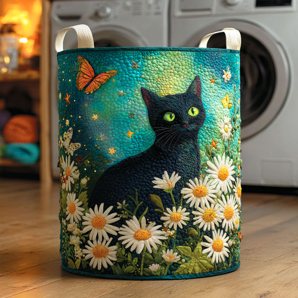 Midnight Blossom Quilted Laundry Basket NCU0NTD352  Quiltnest