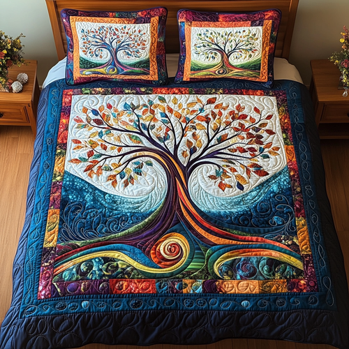 Midnight Garden Harmony 3-Piece Quilted Bedding Set NCU0TL1994