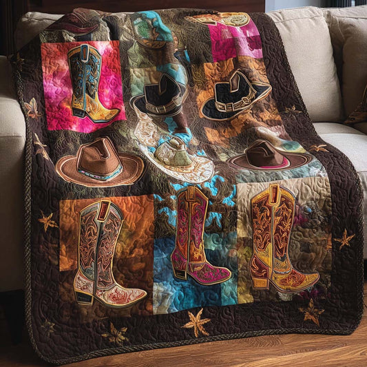 Mix Boots Hats Quilted Blanket NCU0NNT2138