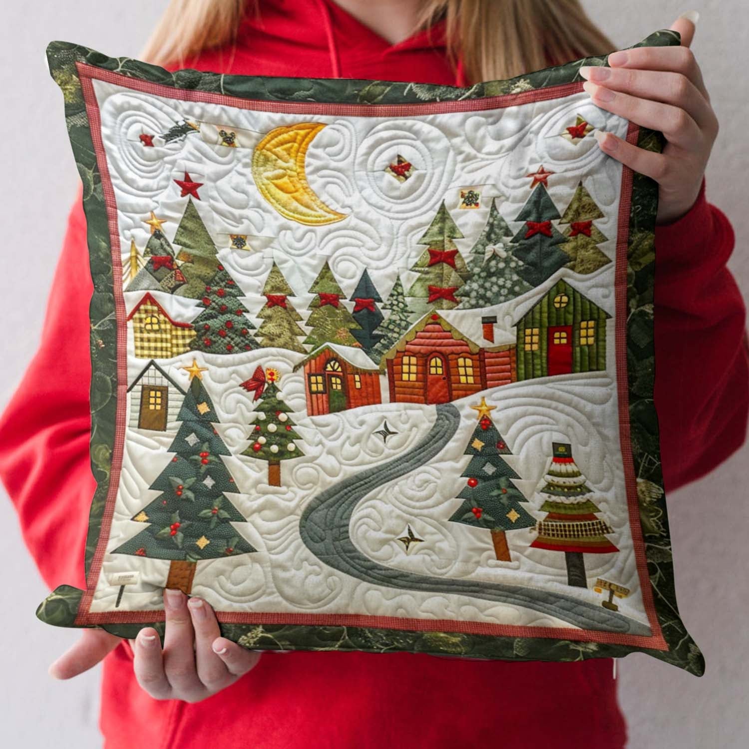 Holiday Railway Christmas Quilted Pillow Case NCU0HTT031 main image 1