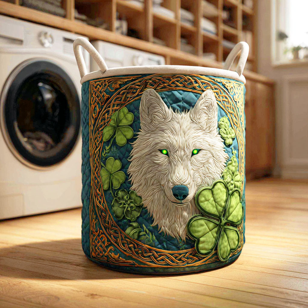 Celtic Wolf Quilted Laundry Basket NCU0HNH668