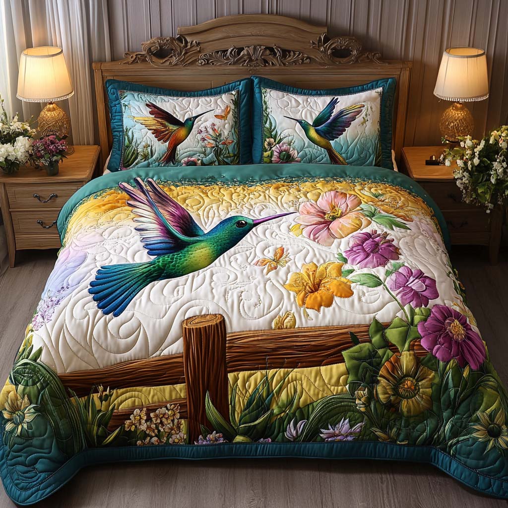 Morning Flutter 3-Piece Quilted Bedding Set NCU0NNT1982