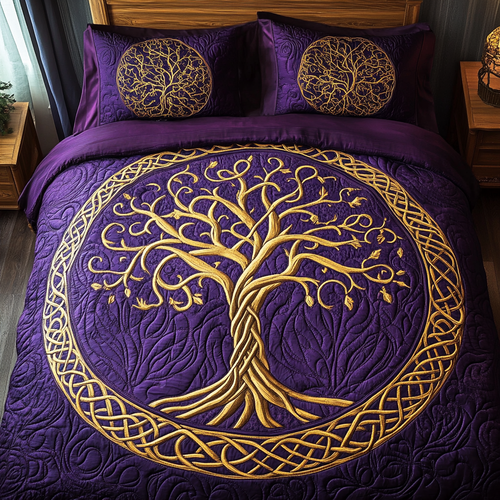 Mystic Forest Slumber 3-Piece Quilted Bedding Set NCU0TL1997