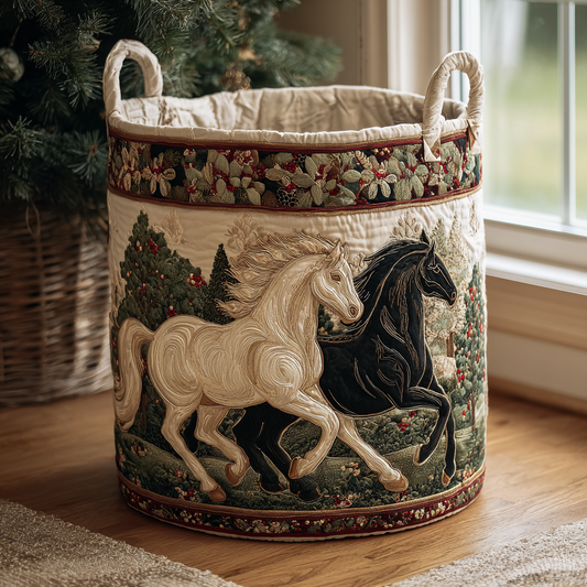 Mystic Horse Quilted Laundry Basket NCU0DDK1205