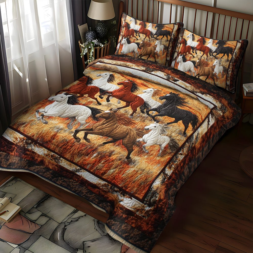 Native American Horse 3-Piece Quilted Bedding Set NCU0PD581