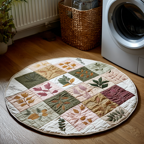 Nature Patch Quilted Round Mat NCU0DDK664