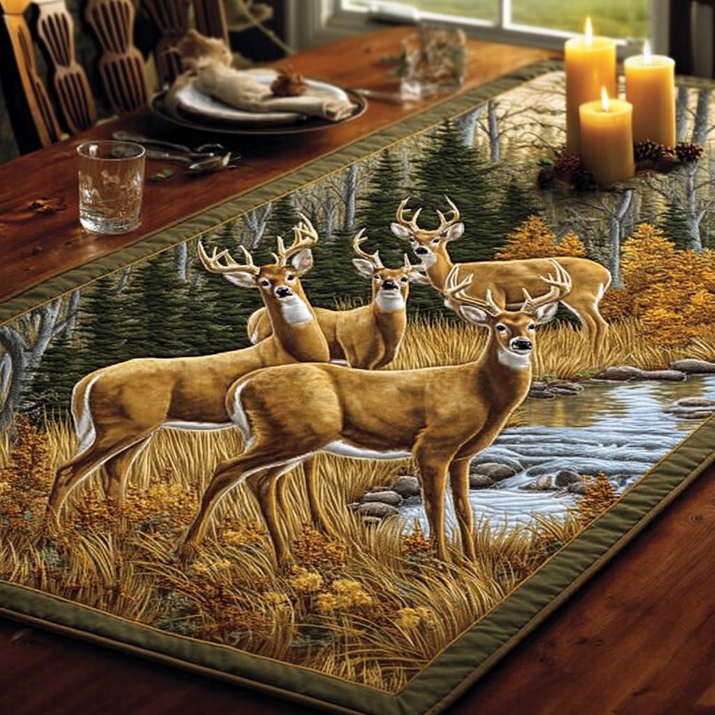 Night Stag Quilted Table Runner NCU0NNT1913