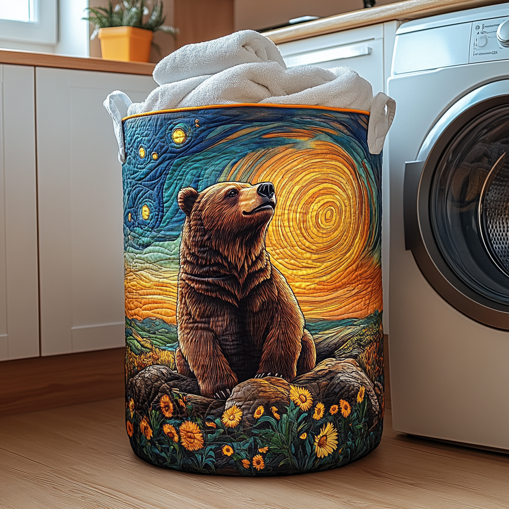 Sleepy Bear Den Quilted Laundry Basket NCU0NNT1219 main image 0