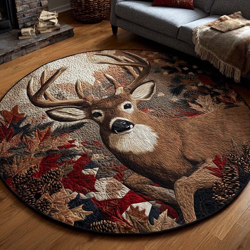 Noble Deer Quilted Round Mat NCU0NNT1901