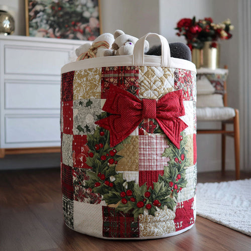 Noel Wreath Charm Quilted Laundry Basket NCU0PTT1327
