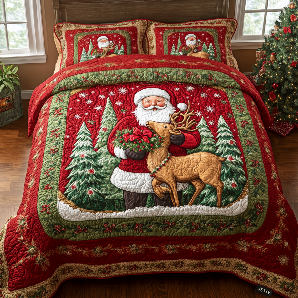North Pole Express Quilted Bedding Set NCU0DV039
