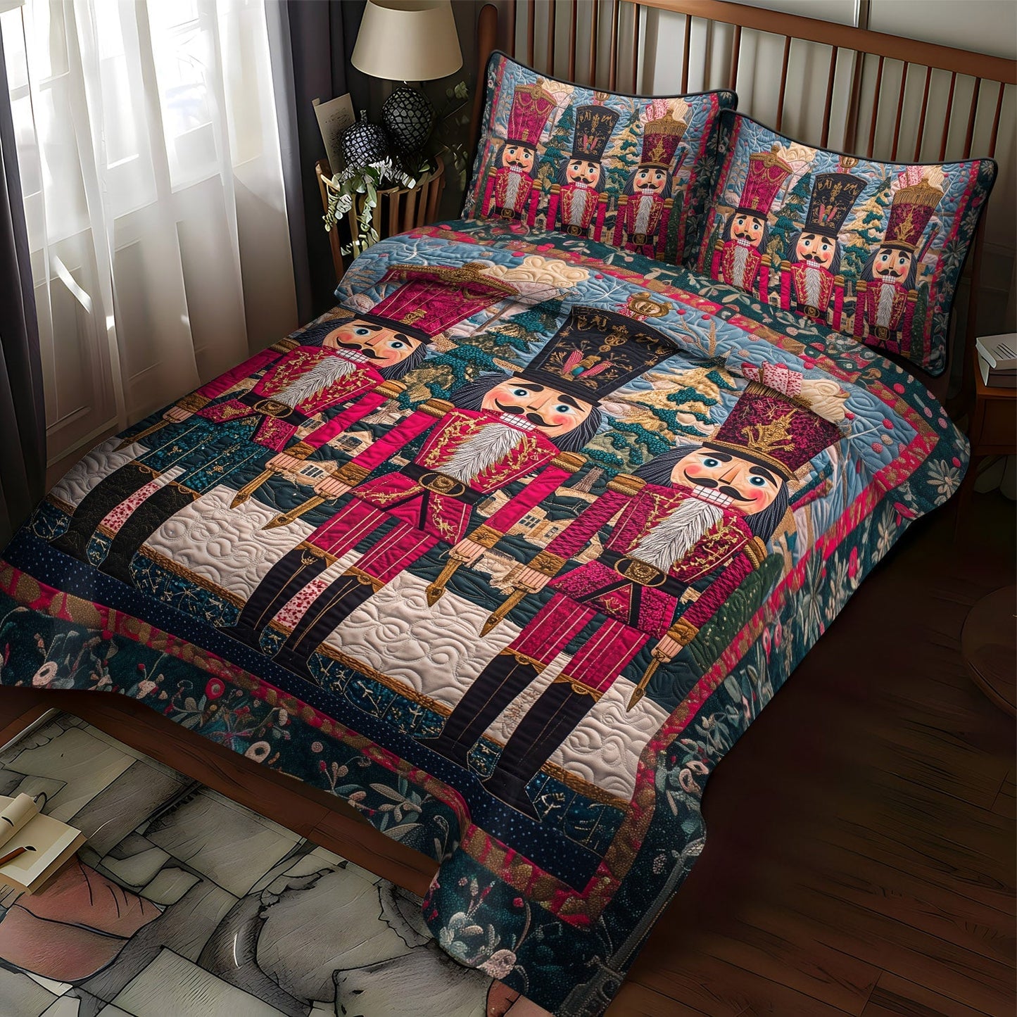 Nutcracker Dreamland 3-Piece Quilted Bedding Set NCU0TL1588