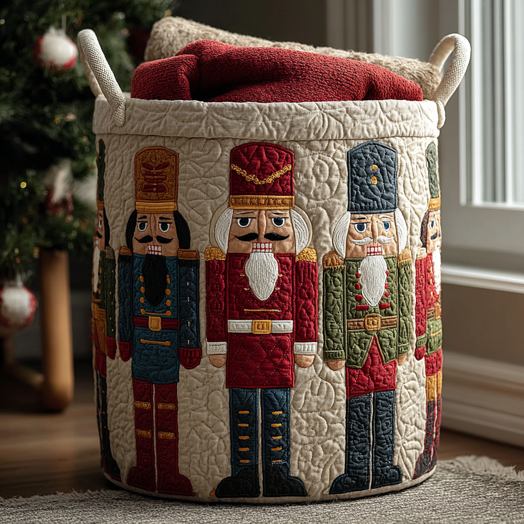 Quilted Schnauzer Laundry Basket Joy