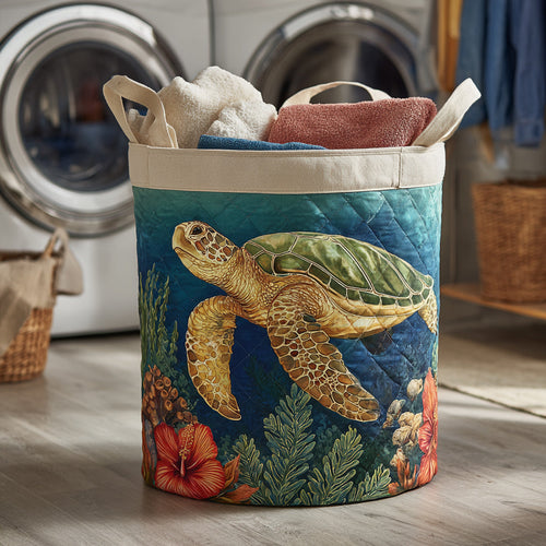Ocean Turtle Deep Quilted Laundry Basket NCU0HNH227