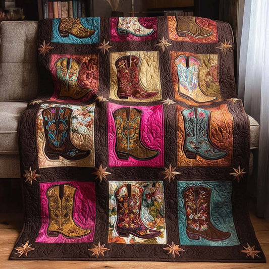 Patchwork Boots Quilted Blanket NCU0NNT2140
