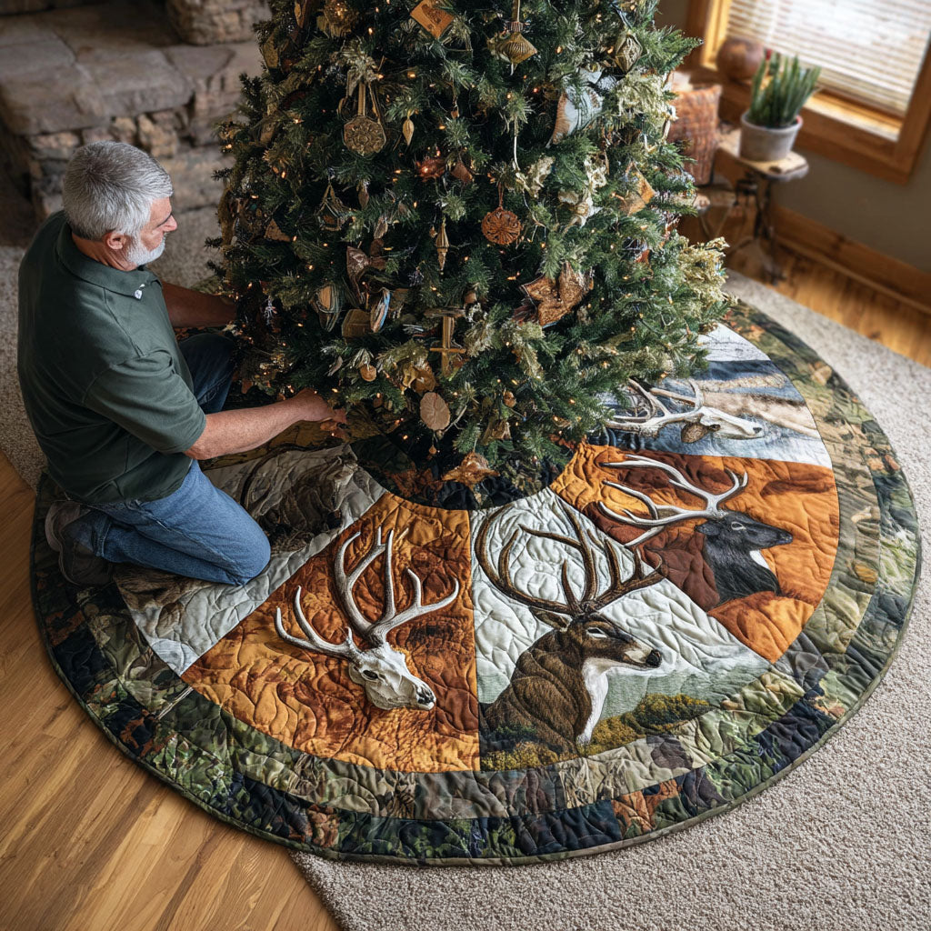 Scholar Forest Owl Christmas Quilted Tree Skirt NCU0NTD1003