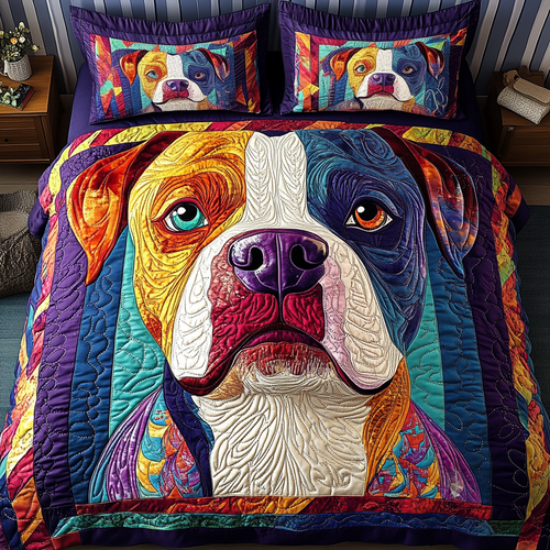 Pitbull Bond 3-Piece Quilted Bedding Set NCU0NVH770