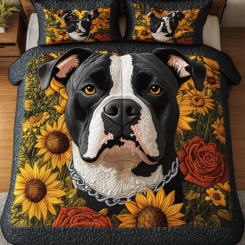 Pitbull Love 3-Piece Quilted Bedding Set NCU0NVH767