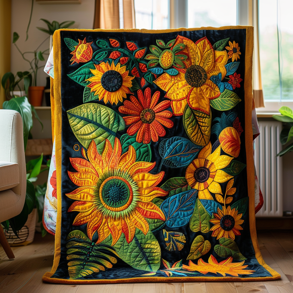 Sunburst Garden Quilted Blanket NCU0PVL794