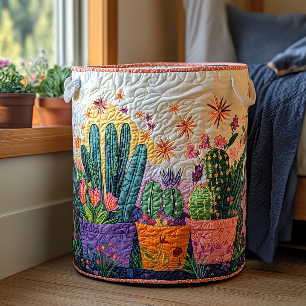Merry Buttons Quilted Laundry Basket NCU0PTT1324 main image 0