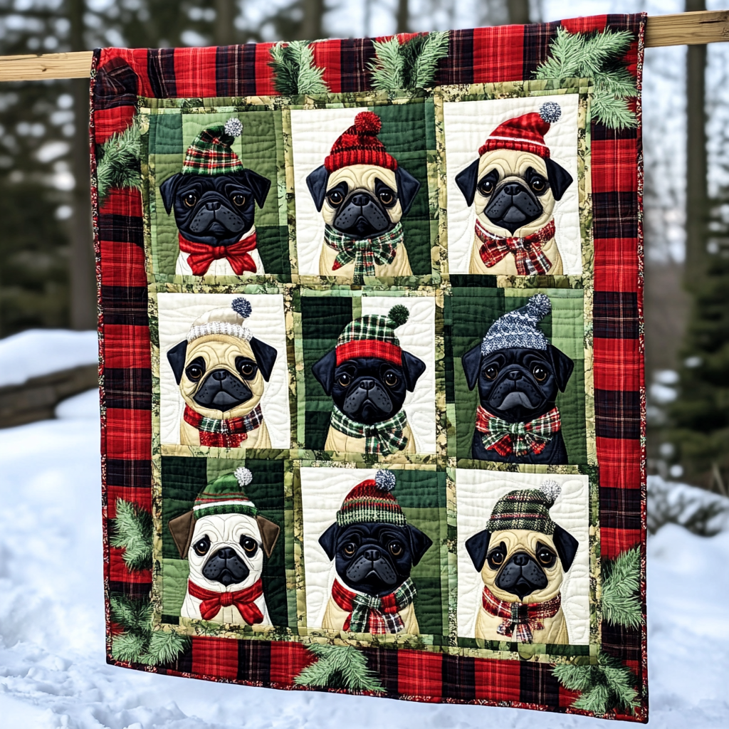 Sweater Pug Quilted Blanket NCU0DV306 main image 0