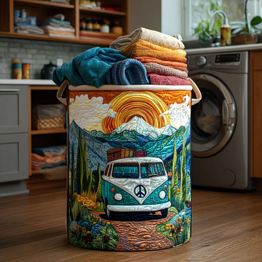 Groovy Wheels Quilted Laundry Basket NCU0PVL676 main image 1