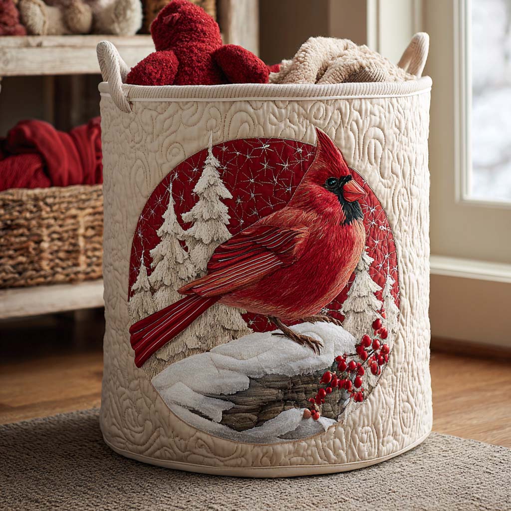 Cardinal Faith Quilted Laundry Basket main image 1