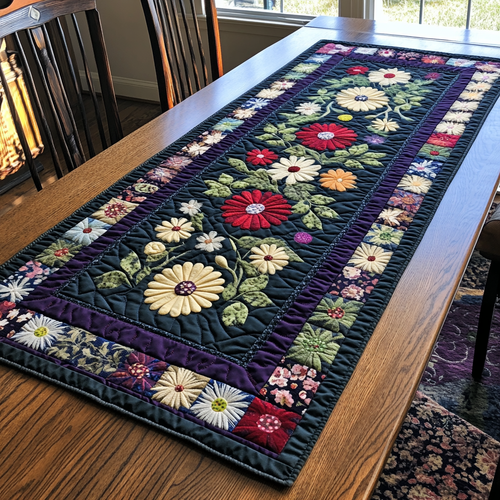 Red Garden Quilted Table Runner NCU0DDK461