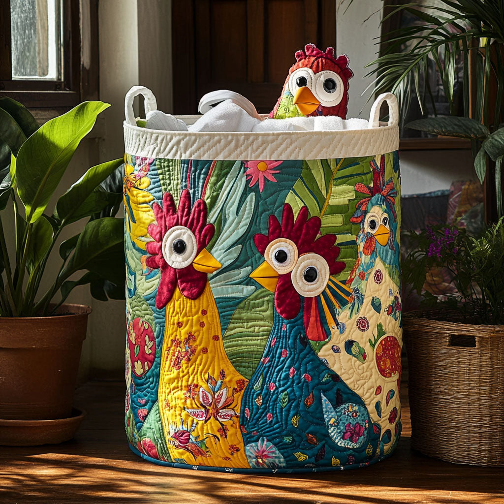 Rooster Ridge Quilted Laundry Basket NCU0PTT786  Quiltnest