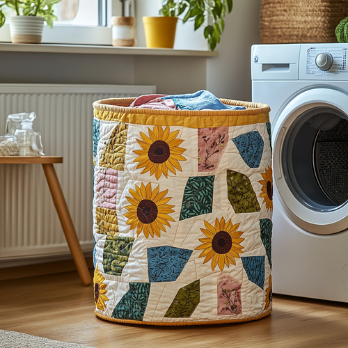 Rustic Bloom Quilted Laundry Basket NCU0DDK531