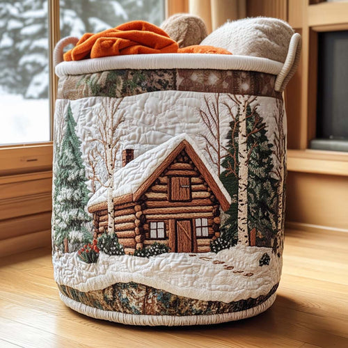 Rustic Cabin Quilted Laundry Basket NCU0NNT1608