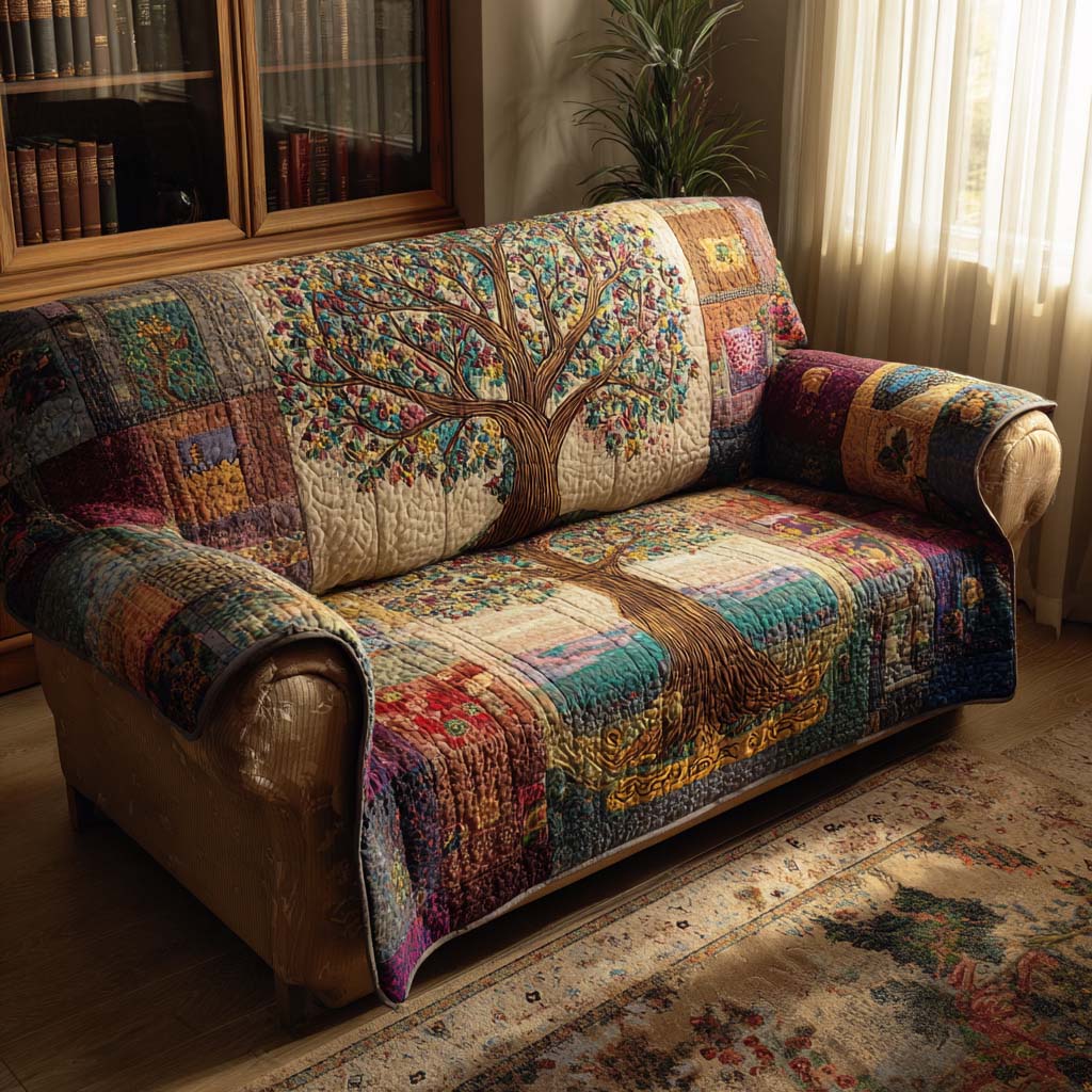 Tribal Harmony Quilted Sofa Cover NCU0LDH512