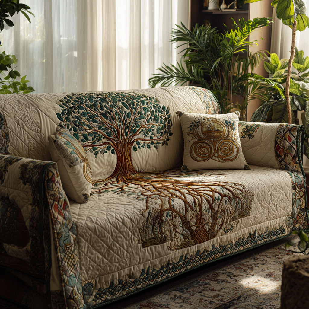 Tree of Life Quilted Sofa Cover GFTOYC2780 main image 0