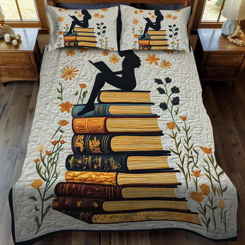 Shadow Of A Reader 3-Piece Quilted Bedding Set NCU0NT1070