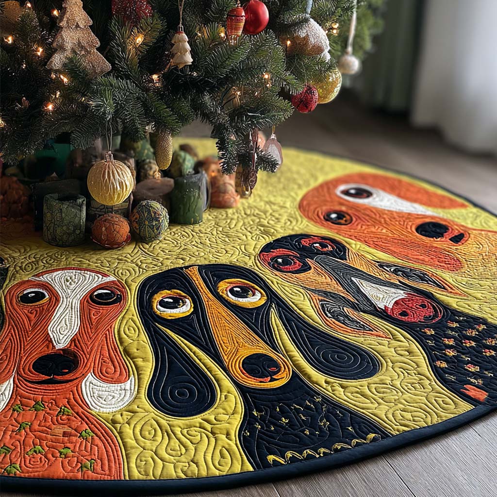 Silly Snouts Christmas Quilted Tree Skirt NCU0PTT1473