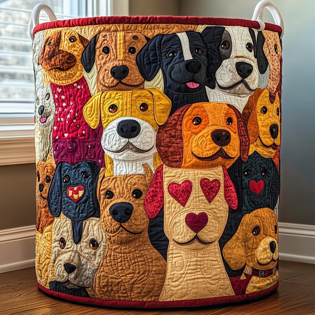 Smiling Bones Quilted Laundry Basket NCU0PTT1041