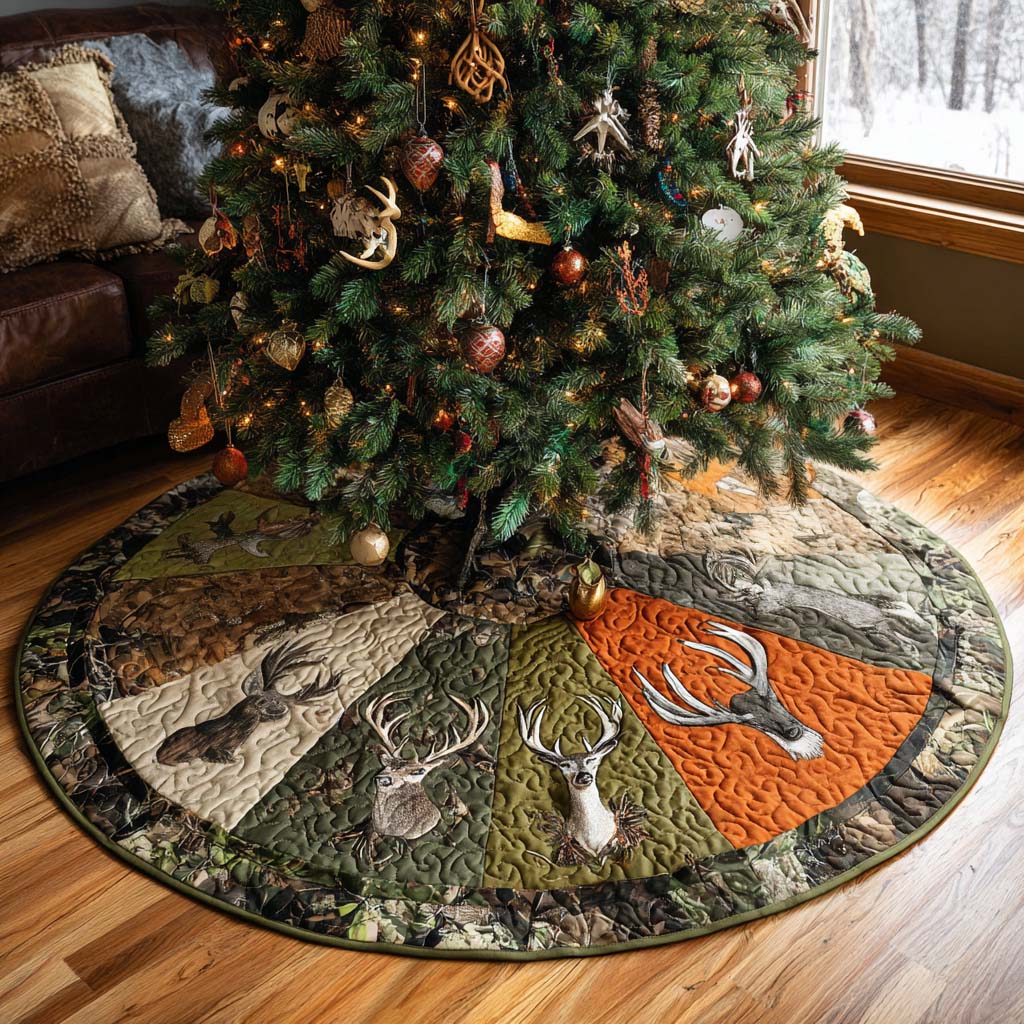 Spirit of the Deer Christmas Quilted Tree Skirt NCU0PTT1821