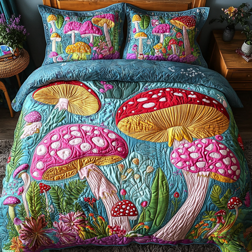 Spore Dreams 3-Piece Quilted Bedding Set NCU0NVH930