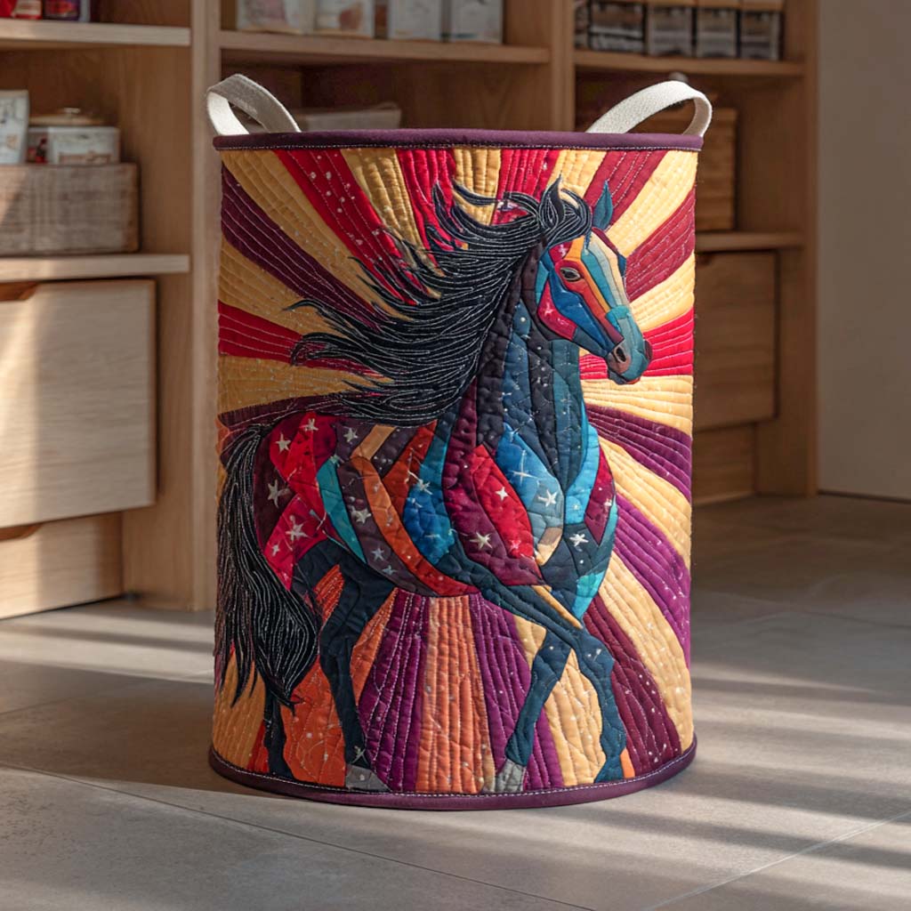 Star Stallion Quilted Laundry Basket NCU0NXD418