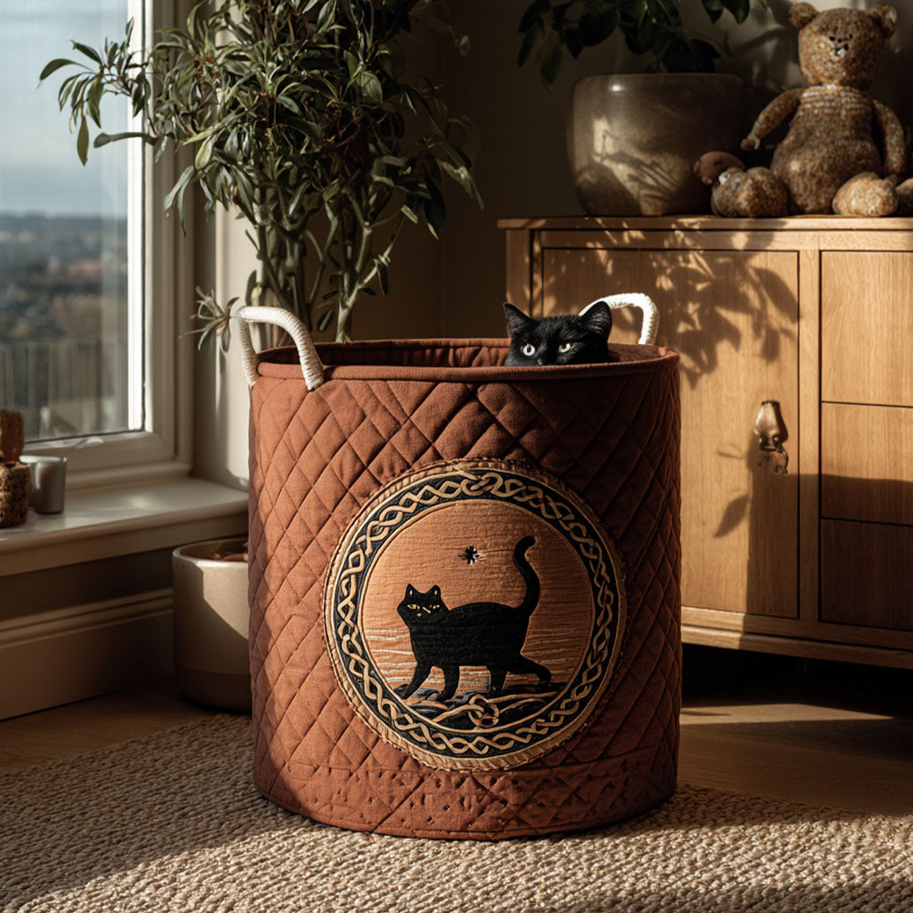 Starry Path Cat Quilted Laundry Basket NCU0PTT1653  Quiltnest