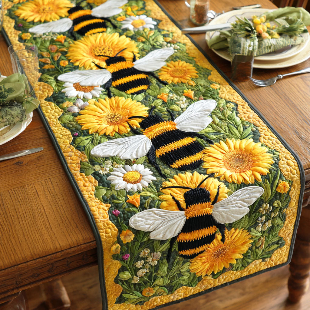 Sunflower Hive Quilted Table Runner NCU0NTD573 – Quiltnest